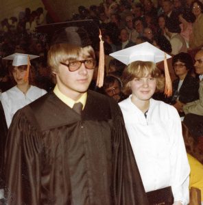 Jeff and Pam Powers graduating from high school